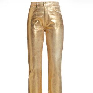NEW Joe's Jeans The Luna high-rise coated ankle jeans (gold, size 28)